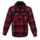 Berne Heartland Flannel Hooded Shirt Jacket Dark Red/Black FRONT