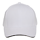 Recycled Cotton Twill 6 Panel Split Peak Ballcap White/Black Front