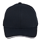 Recycled Cotton Twill 6 Panel Split Peak Ballcap Navy/ White