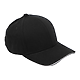 Recycled Cotton Twill 6 Panel Split Peak Ballcap Black/White Right