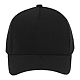 Recycled Cotton Canvas 5 Panel Ballcap - Unisex Black Front