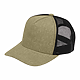 Recycled Cotton Canvas 5 Panel Mesh Back Ballcap Olive/Black Left