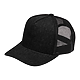 Recycled Cotton Canvas 5 Panel Mesh Back Ballcap Black/Black Left