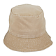 Recycled Cotton Vintage Washed Bucket Hat - Unisex Desert Khaki BACK