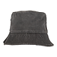 Recycled Cotton Vintage Washed Bucket Hat - Unisex Black FRONT