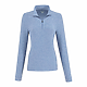 WELLABLE Women's Knit 1/4 Zip Moonlight Blue Heather Front