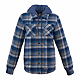 Berne Heartland Flannel Hooded Shirt Jacket Indigo/Grey/White